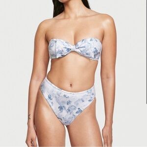 Victoria’s Secret Blue Floral Bow Bikini NWT - M